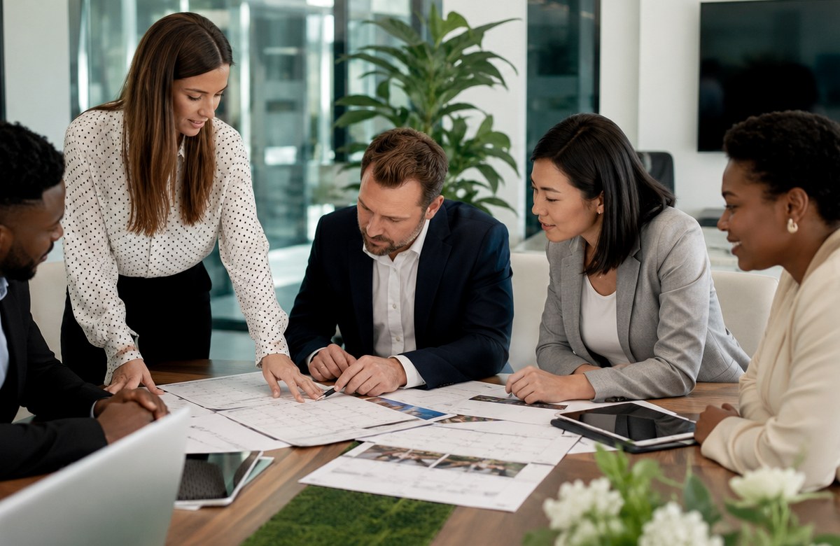 Team workshop in a meeting room